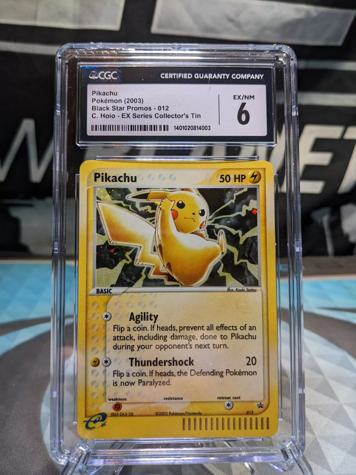 CGC 6 2003 Pikachu Black Star Promo #12 Pokémon Card WOTC Holo OG