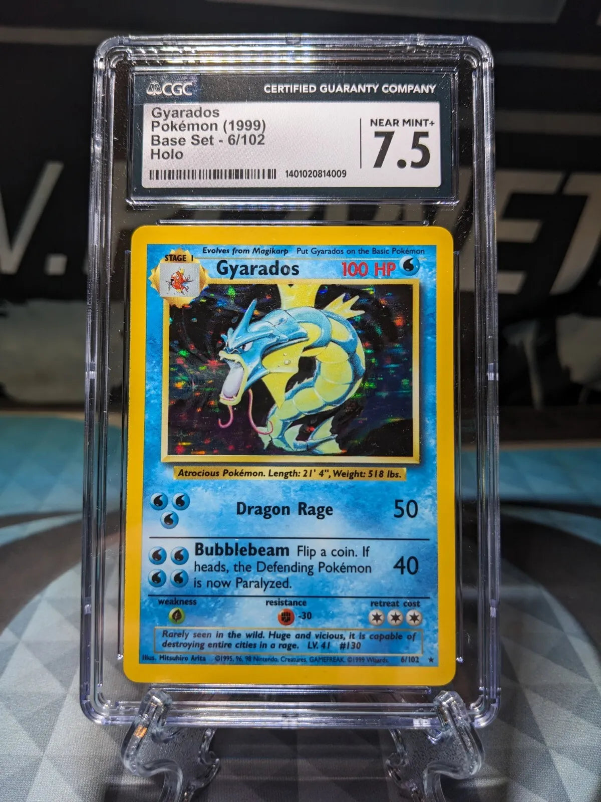 CGC 7.5 1999 Pokemon TCG GYARADOS Base Set Unlimited 6/102 Holo PSA Vintage