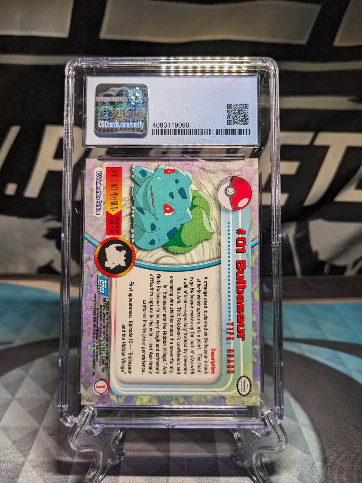 CGC 9 Mint Bulbasaur Topps Pokemon Card 1999 1st Print Vintage