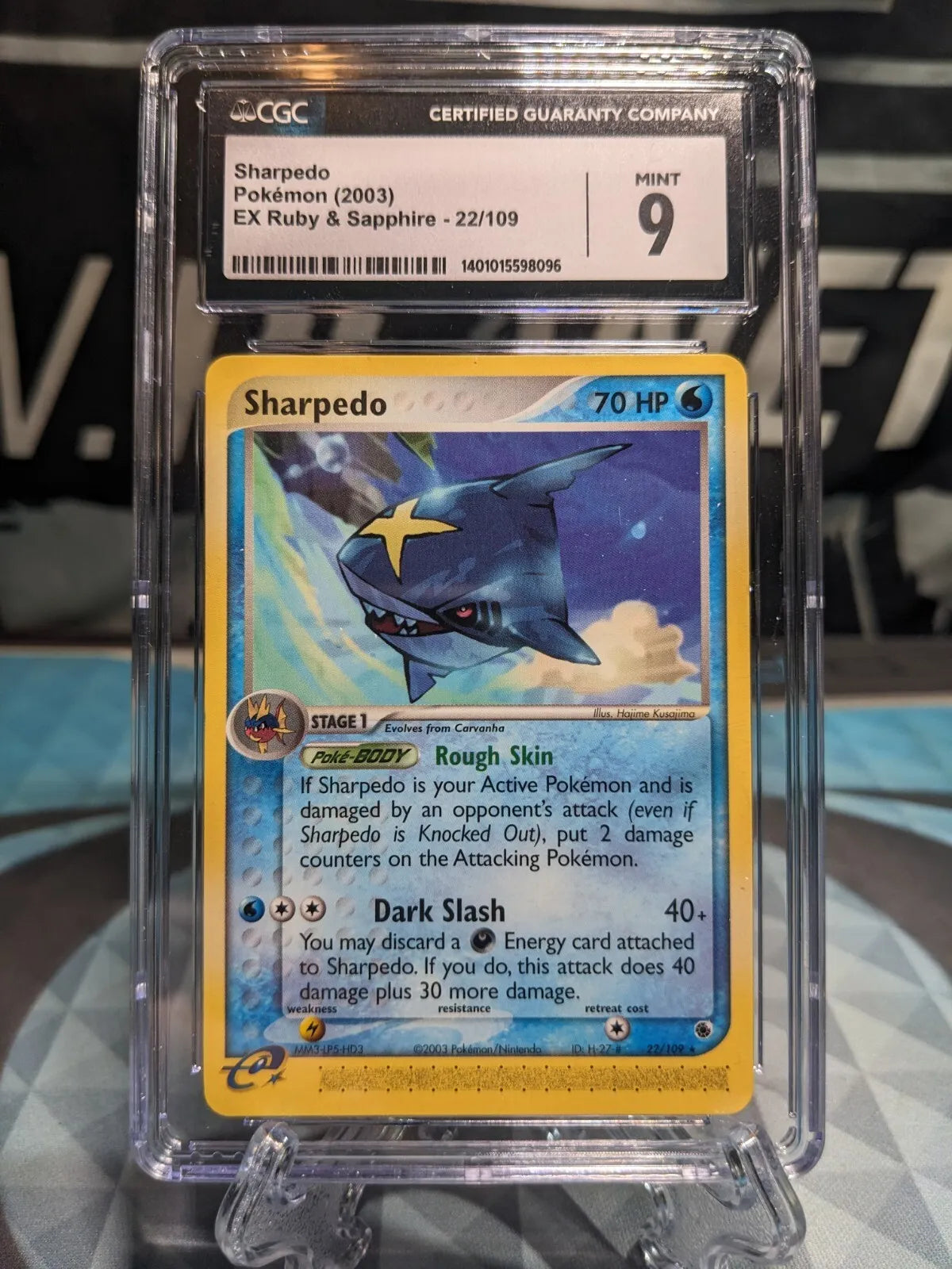 CGC 9 Pokémon TCG Sharpedo EX Ruby and Sapphire 22/109 Regular Rare E-reader