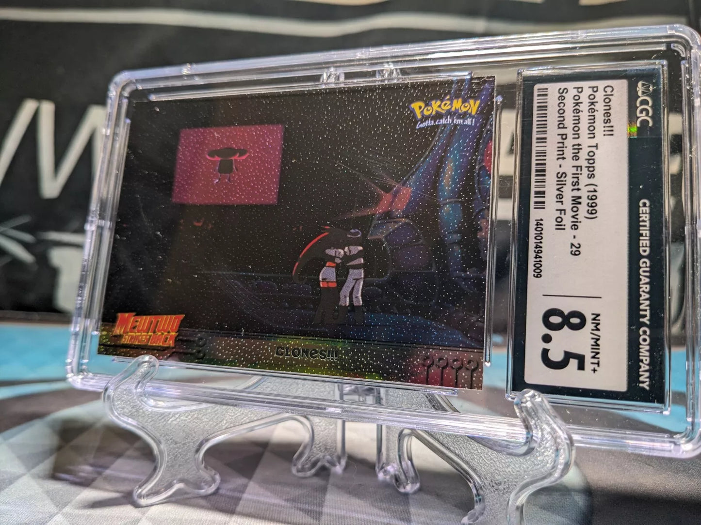 Clones!!! CGC 8.5 Pokemon Card Topps Movie 2nd Print, Silver Foil, Vintage