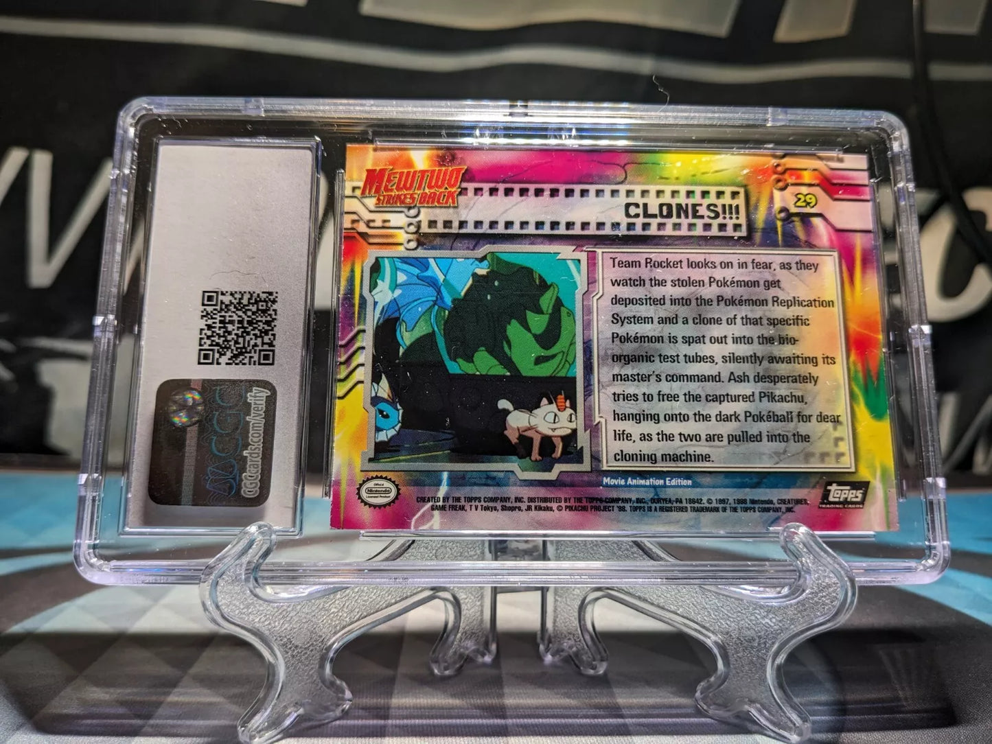 Clones!!! CGC 8.5 Pokemon Card Topps Movie 2nd Print, Silver Foil, Vintage