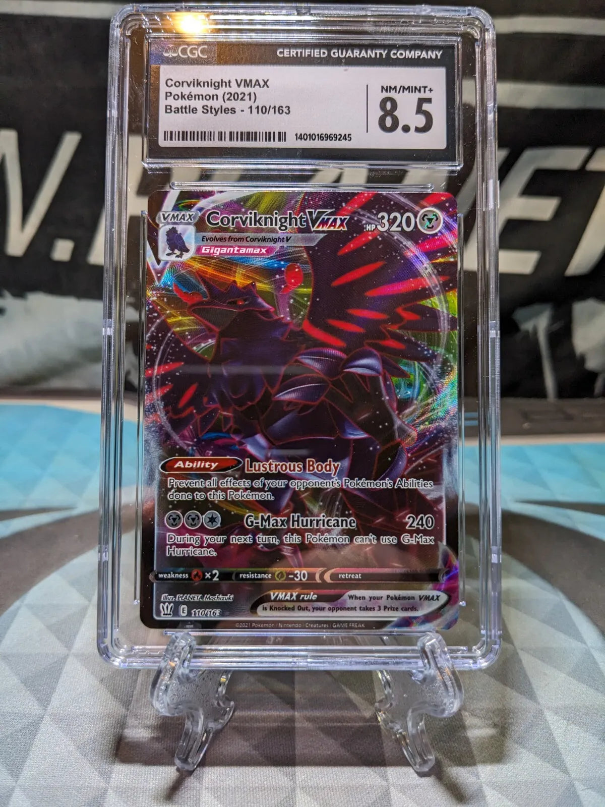 Corviknight VMAX 110/163 Battle Styles Pokemon 2021, CGC 8.5 NM/Mint +