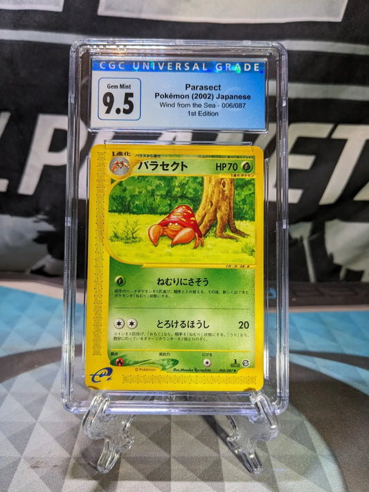CGC 9.5 Parasect 6/087 Wind from the Sea Pokemon- 1st Edition E-reader